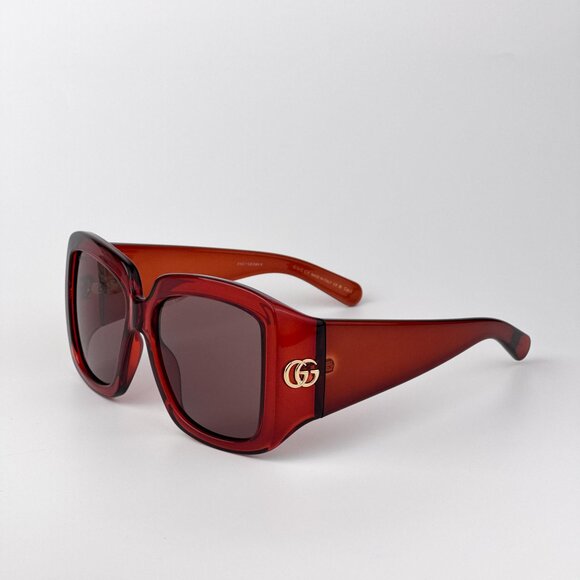 Gucci GG1402S Sunglasses – Transparent Burgundy Frame Brown  | Model GG1402S 003 - Picture 7 of 10